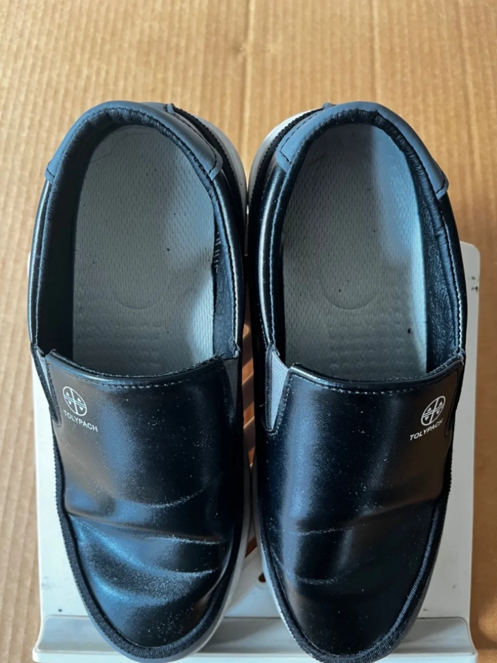 TOLYPACH Men's Slip On Sneakers Black/Gray, Size 42